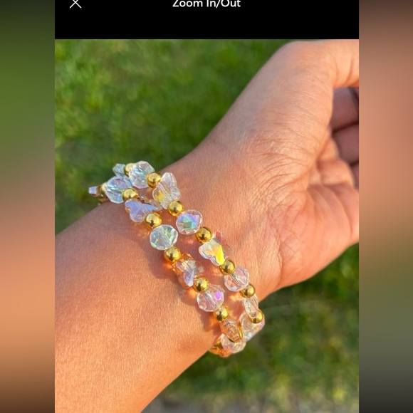 Handmade swarovski butterfly beads elastic bracelets - lot of 2 - Picture 8 of 11